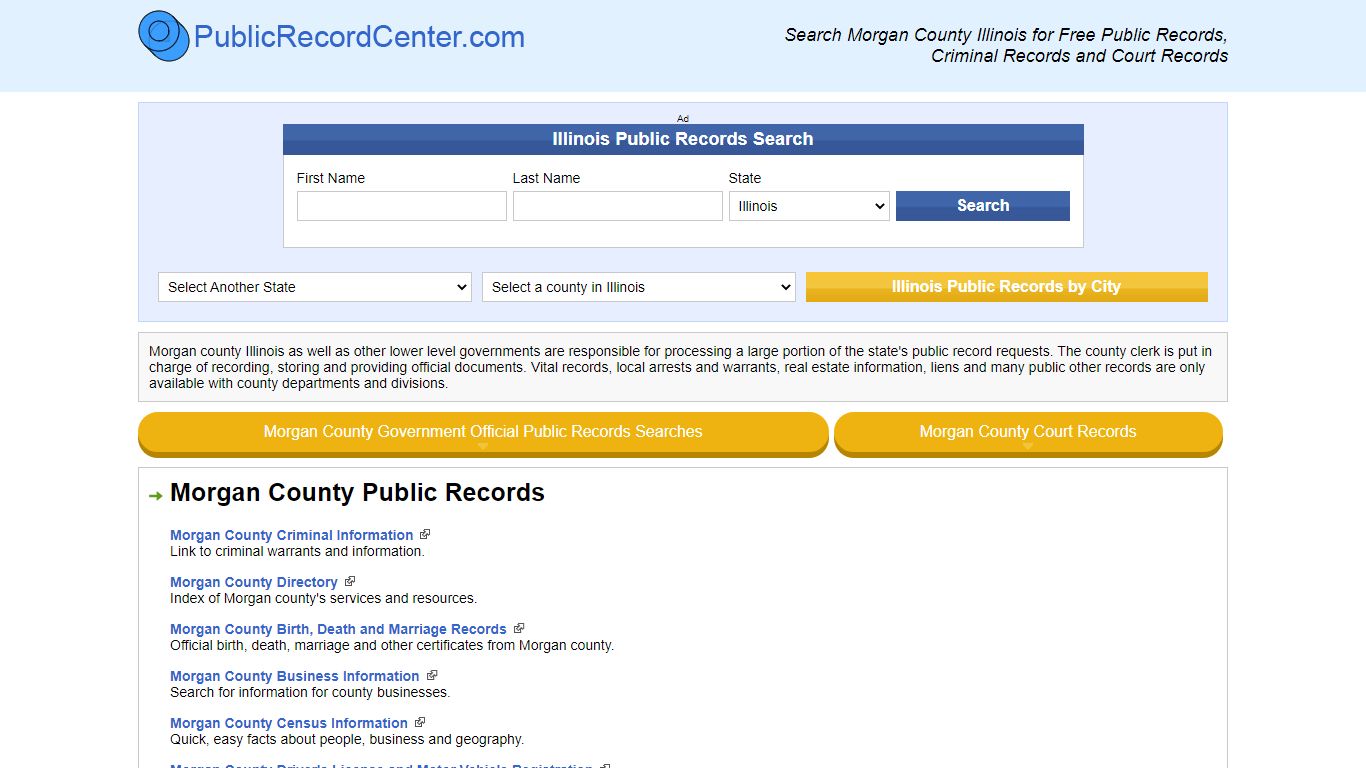 Morgan County Illinois Free Public Records - Court Records ...