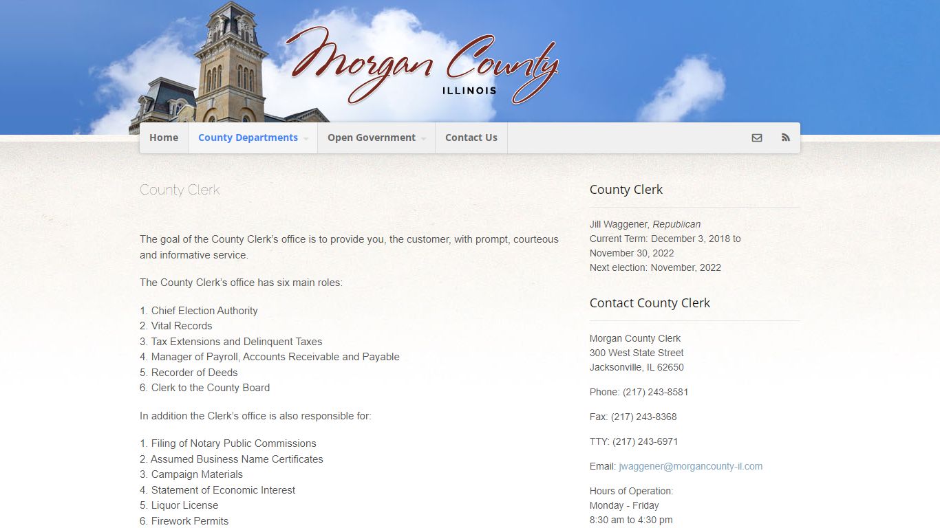 County Clerk | Morgan County, IL