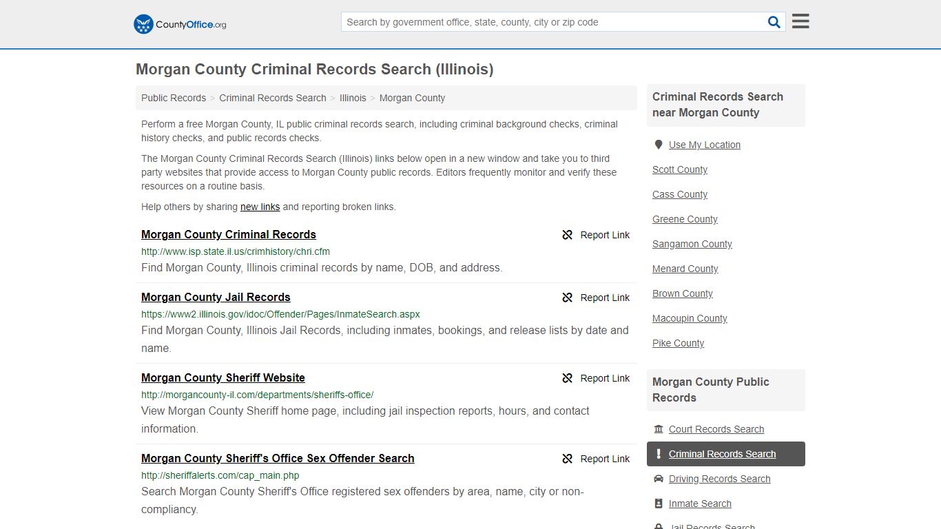 Criminal Records Search - Morgan County, IL (Arrests ...